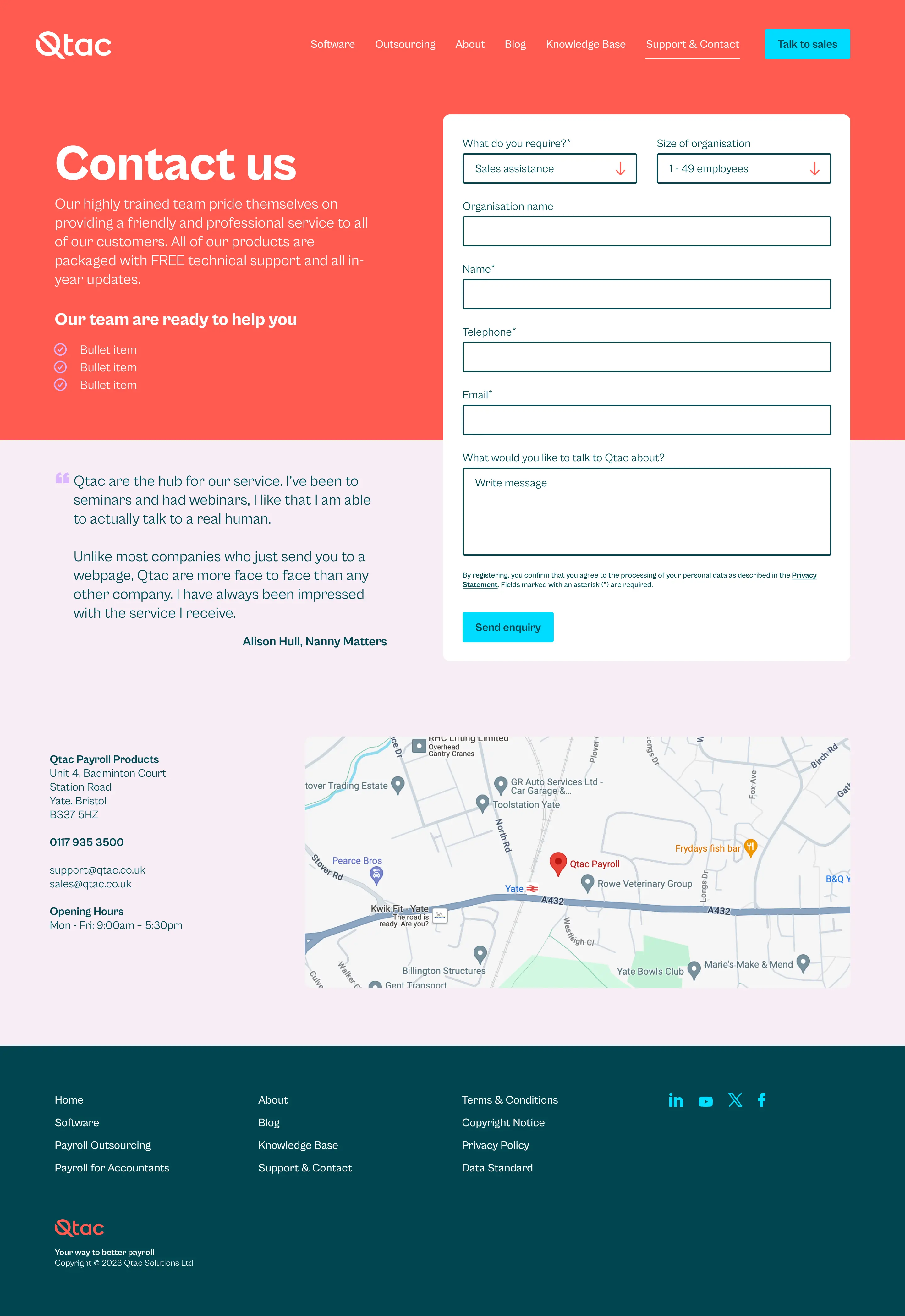 Example of work for Qtac Payroll
