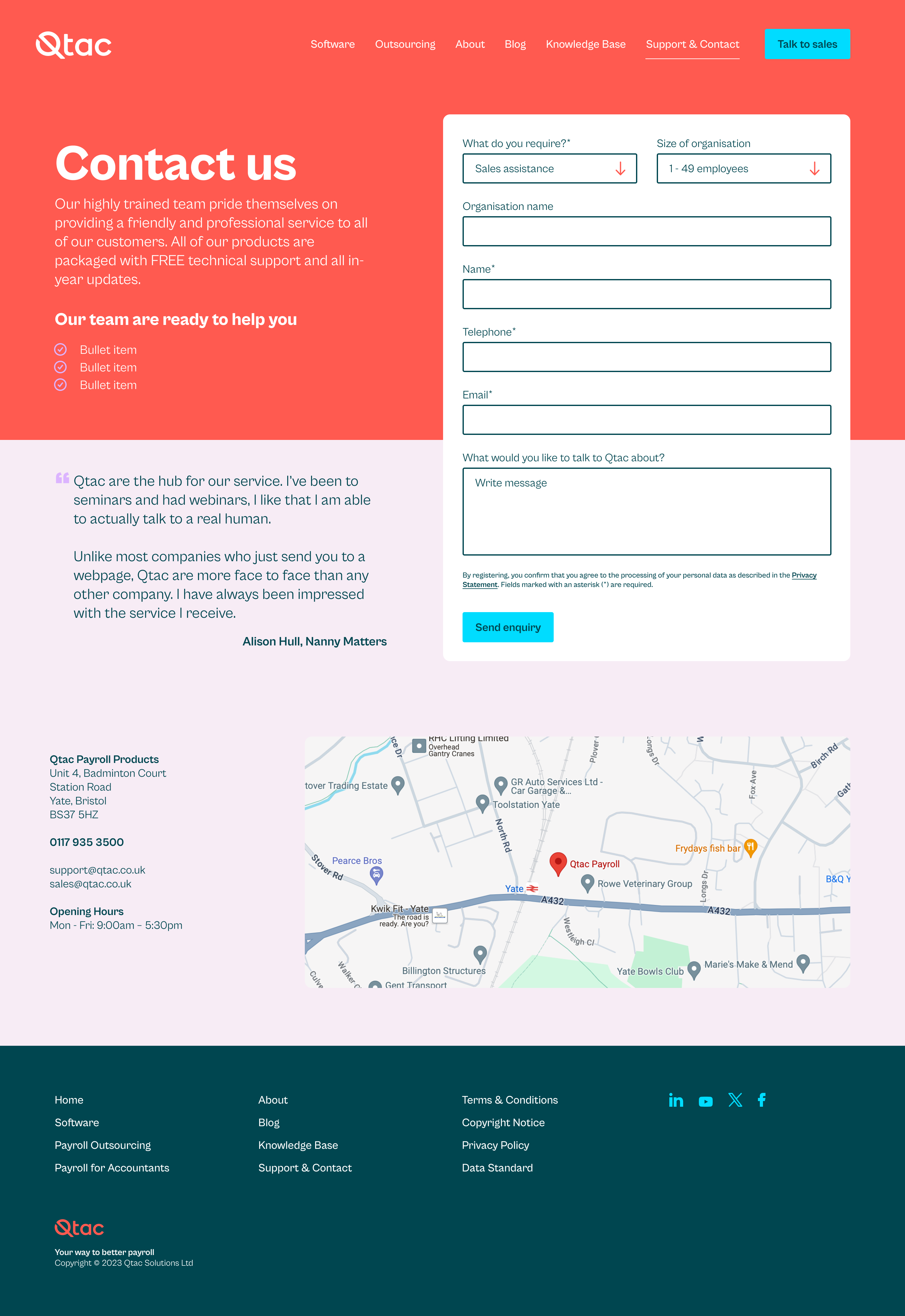 Example of work for Qtac Payroll