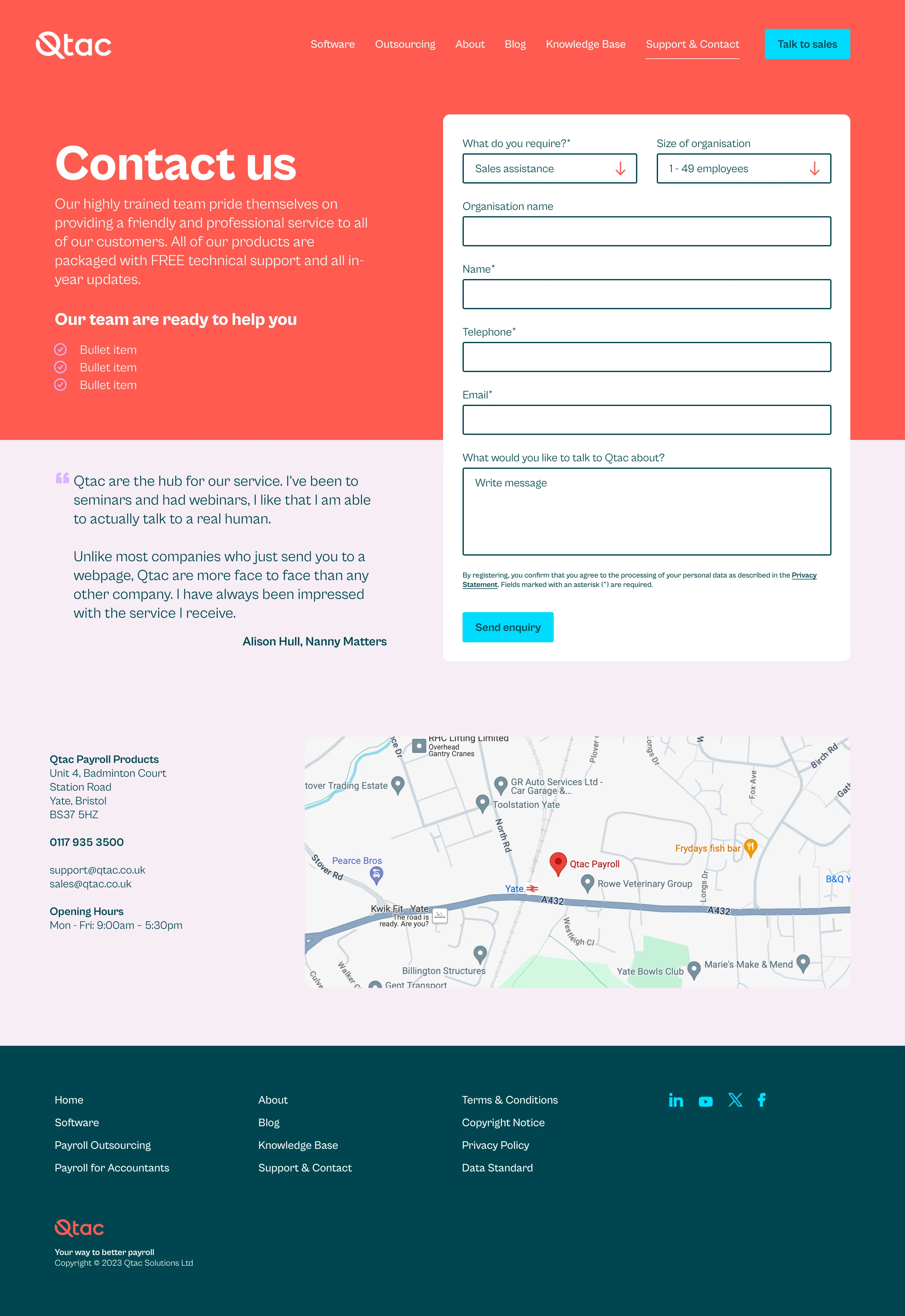 Example of work for Qtac Payroll