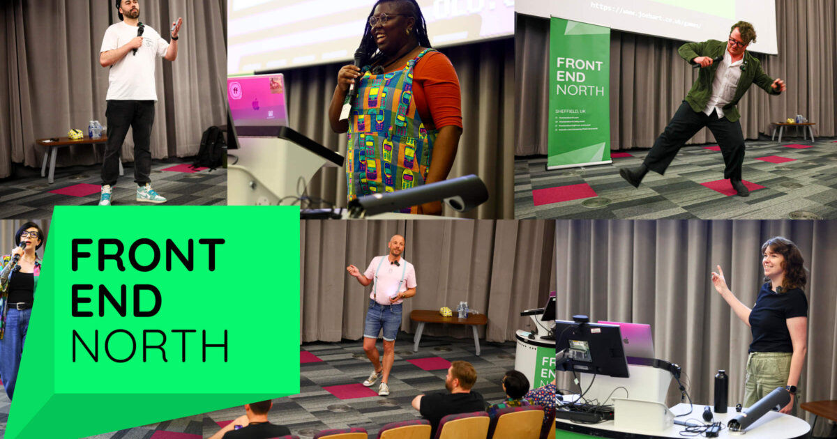 Collage of speakers from the Front End North Confrence.
